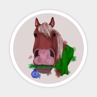 Christmas horse portrait Magnet